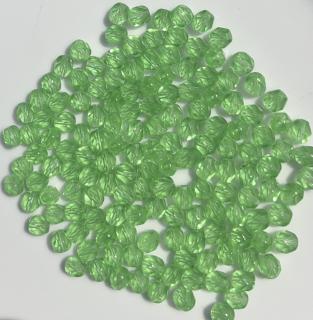 Korálek broušený, průměr 6mm, barva 50510-peridot zelený Balení: 1 ks