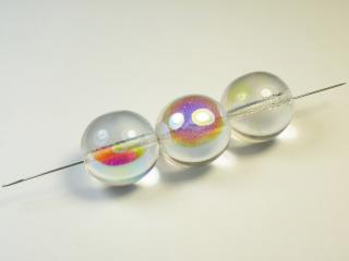 Mačkané korálky kuličky 16mm, barva krystal s AB 00030/28701 Balení: 1 ks