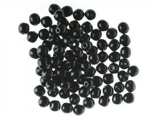 Mačkané korálky kuličky 4mm, barva černá 23980 Balení: 1 ks