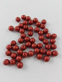 Mačkané korálky kuličky 4mm, barva červená 01890 Balení: 1 ks