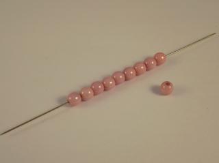 Mačkané korálky kuličky 4mm, barva perleťová růžová 02010/14494 Balení: 1 ks