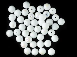 Mačkané korálky kuličky 6mm, barva bílá s AB 02010/28701 Balení: 1 ks