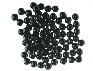 Mačkané korálky kuličky 6mm, barva černá 23980 Balení: 1 ks