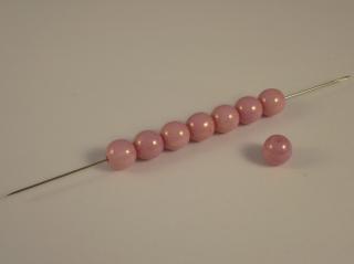 Mačkané korálky kuličky 6mm, barva perleťová růžová 02010/14494 Balení: 1 ks