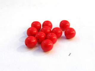 Mačkané korálky kuličky 8mm, barva červená 93200 Balení: 1 ks