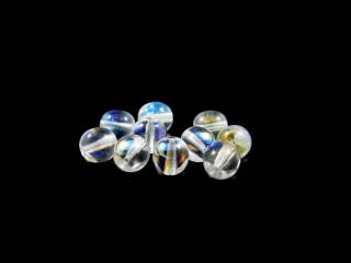 Mačkané korálky kuličky, 8mm, barva crystal s AB 00030/28701 Balení: 1 ks