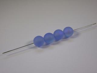 Mačkané korálky kuličky 8mm, barva modrá s AB 30010/28701-mat Balení: 1 ks
