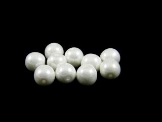 Mačkané korálky kuličky 8mm, barva perleťová bílá 02010/14400 Balení: 1 ks