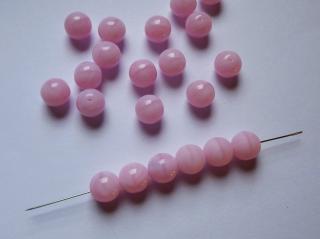 Mačkané korálky kuličky 8mm, barva růžová-71111 Balení: 1 ks