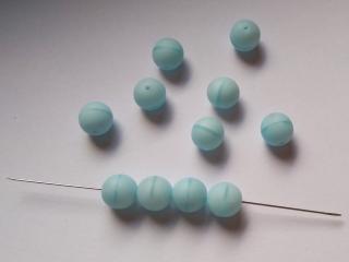 Mačkané korálky kuličky 8mm, barva světle modrá 63010-mat Balení: 1 ks