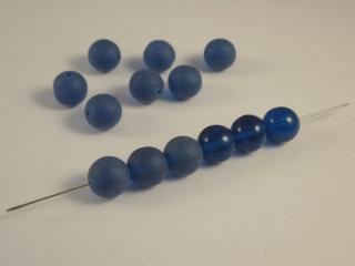 Mačkané korálky kuličky 8mm, barva tmavě modrá 60080-mat Balení: 1 ks