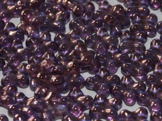 Mačkané korálky kytičky 4x7mm, barva fialová Balení: 1 ks