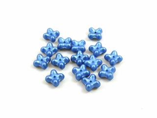 Mačkané korálky kytičky 4x7mm, barva modrá Balení: 1 ks