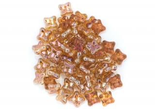 Mačkané korálky kytičky 4x7mm, barva oranžová crystal Balení: 20 ks