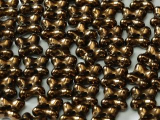 Mačkané korálky kytičky 4x7mm, barva tmavá bronzová Balení: 1 ks