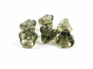 Mačkané korálky zvonečky 11x13mm, barva black diamond Balení: 1 ks