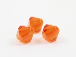 MC perle Bicone 4mm, barva tmavě oranžová Balení: 1 ks