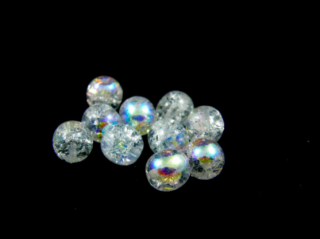 Práskané korálky kuličky 6mm, barva crystal s AB 00030/85501-28701 Balení: 1 ks