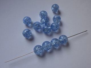 Práskané korálky kuličky 8mm, barva modrá 30010/85501 Balení: 1 ks