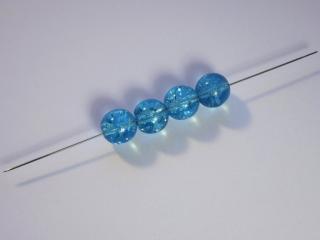 Práskané korálky kuličky 8mm, barva modrá 60010/85501 Balení: 1 ks