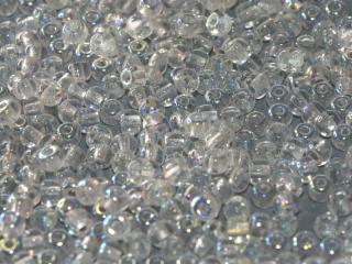 Rokajlové korálky Presso 8/0, barva krystal s AB Balení: 50 g