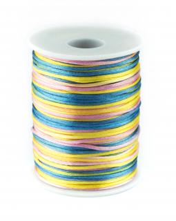 Šňůrka nylon-satén 1,5mm, barva multicolor Balení: 1 balení = 91 m
