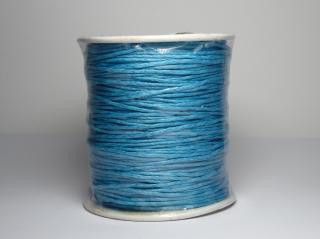 Vosková šňůra 1mm, barva světle modrá Balení: 1 balení = 91 m