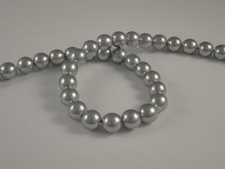 Voskové perle 4mm, barva stříbrná Balení: 1 ks
