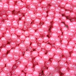 Voskové perle 8 mm, barva růžová Balení: 1 ks