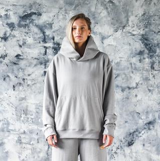 Puff hoodie Barva: Světle šedá, Velikost: XL