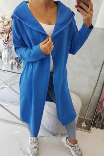 Basic kardigan s kapucí modrý Velikost: One size, Barva: Modrá