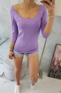 Basic tričko s 3/4 rukávem fialové Velikost: One size, Barva: Fialová