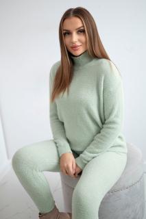 Dvoudílný svetrový set Alpaka tmavě mátový Velikost: univerzální