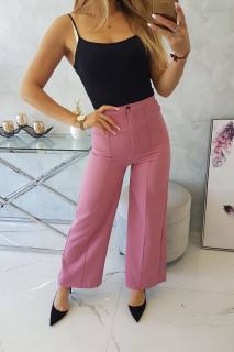 Elegantní kalhoty růžové Velikost: L, Barva: Růžová