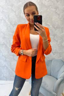 Elegantní sako oranžové Velikost: One size, Barva: Oranžová