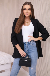 Elegantní sako s klopami Lexi černé Velikost: One size, Barva: Černá