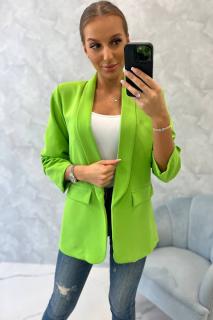 Elegantní sako světle zelené Velikost: One size, Barva: Zelená