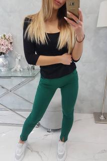 Kalhoty s rozparky Aliss zelené Velikost: One size, Barva: Zelená