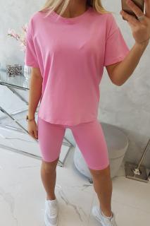 Komplet tričko+legíny růžový Velikost: One size, Barva: Růžová