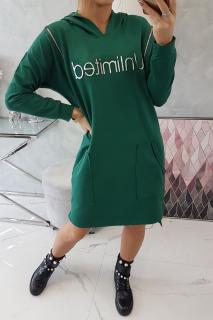 Mikinové šaty Unlimited zelené Velikost: One size, Barva: Zelená