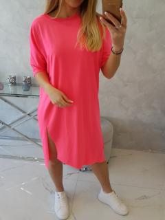 Oversize šaty neon Velikost: One size, Barva: Růžová neonová