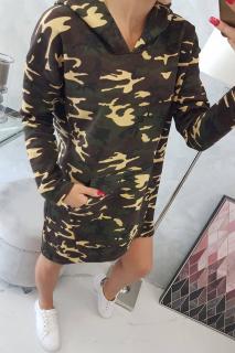 Šaty Camo hnědé Velikost: One size, Barva: Hnědá