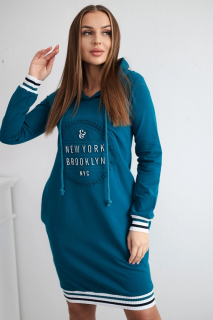 Šaty mikinové Brooklyn ocean Velikost: One size, Barva: Modrá