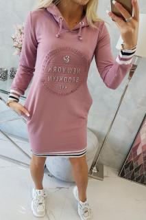 Šaty mikinové Brooklyn růžové Velikost: One size, Barva: Růžová
