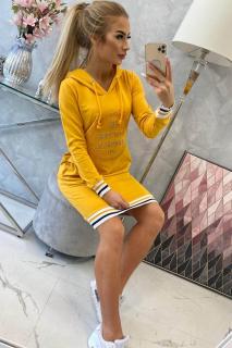 Šaty mikinové Brooklyn žluté Velikost: One size, Barva: Žlutá