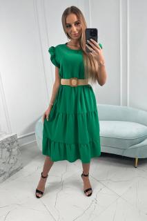 Šaty Oli s volánem zelené Velikost: One size, Barva: Zelená