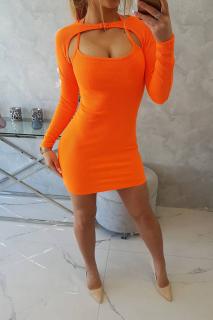 Šaty Rosse oranžové neon Velikost: One size, Barva: Oranžová