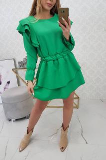 Šaty s dlouhým rukávem zelené Velikost: One size, Barva: Zelená