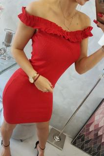 Šaty s rovným řasením červené Velikost: One size, Barva: Červená