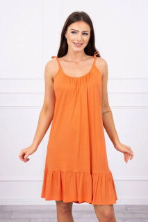 Šaty s tenkými ramínky meruňka Velikost: One size, Barva: Oranžová